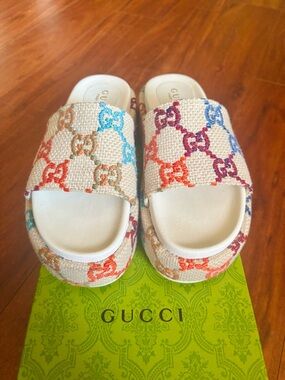 Gucci platform Slide Sandals -Multicolor